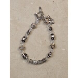 Vintage Sterling Silver & Crystal "2012" Dog Charm Bracelet 7.75"